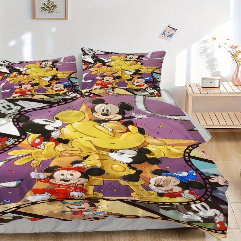 

3pcs Film Mickey Design Printed Quilt Set - Includes 1 Quilt Cover and 2 Pillowcases, Machine Washable - Suitable for All Seasons.S046 135x200cm