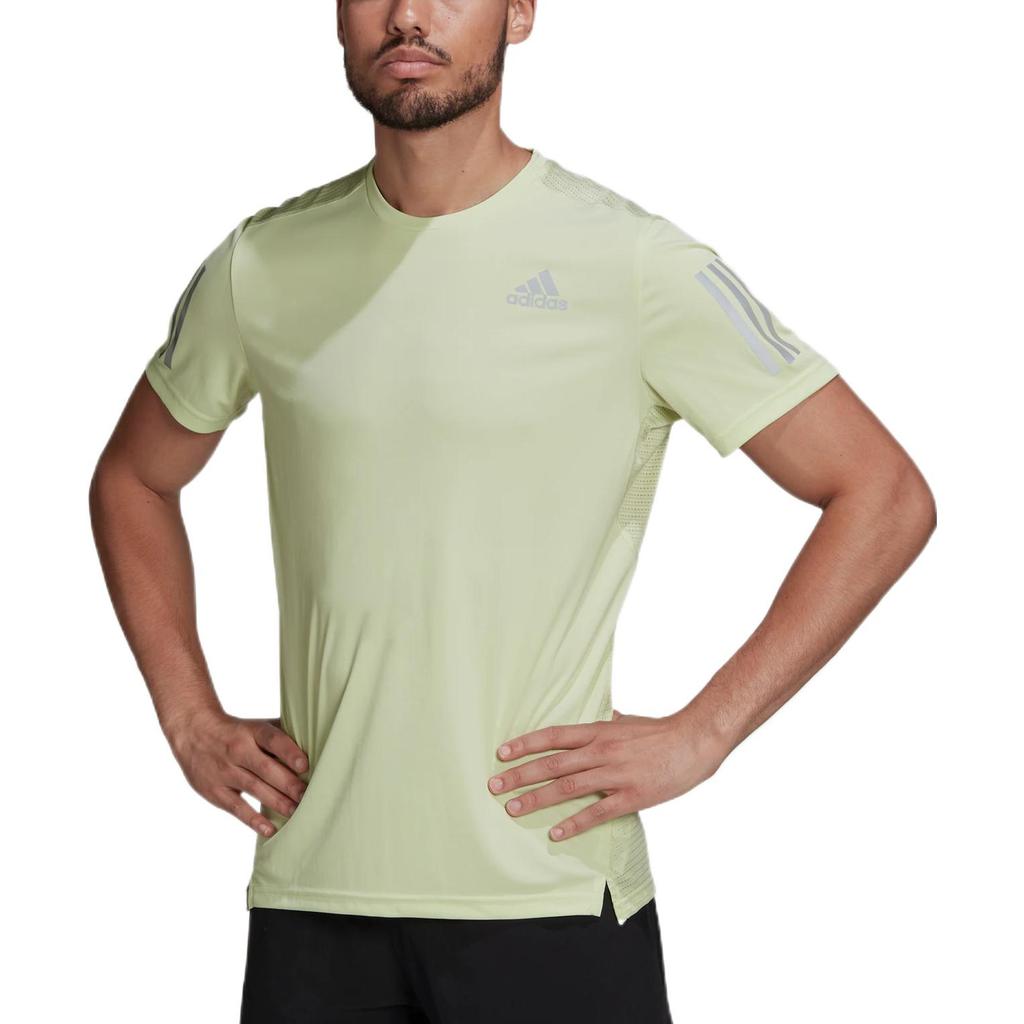 adidas T Shirts Men's Green Crew Neck Moderate Straight Fit HB7441