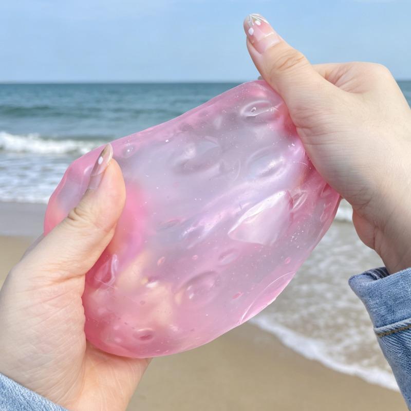 Jumbo Pink Cheese Cube Stress Ball Squishy Toy Cheese Stretchable Squeeze Ball Fidget Toy Asmr Sensory Anti-Stress Friends Gift