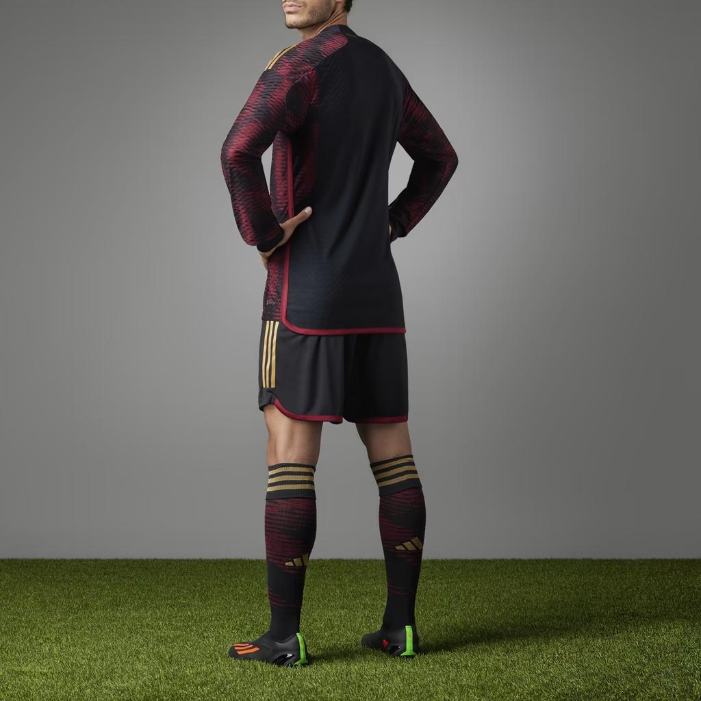 Adidas Striped V-Neck Slim Fit Long Sleeve Retro Football Shirt Men Tops Red HF1471