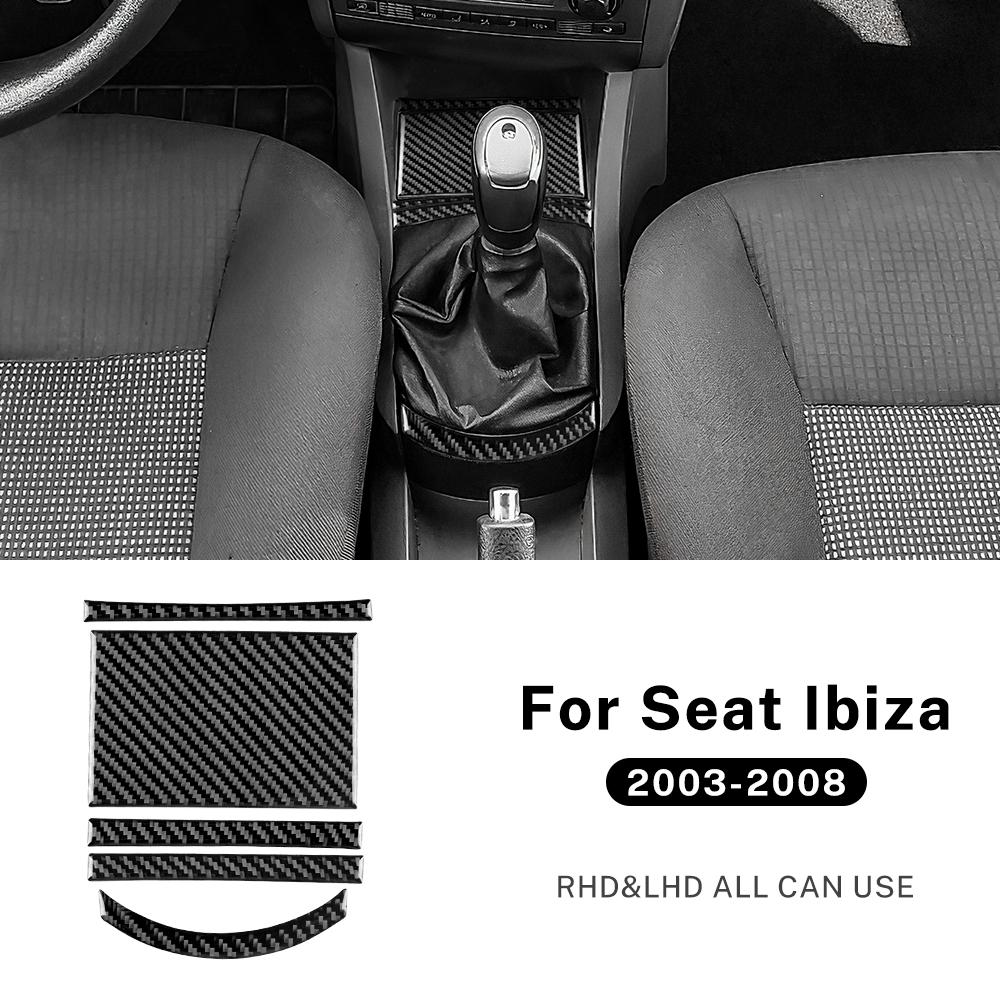 

Real Soft Carbon Fiber Sticker For Seat Ibiza 6l 2003 2004 2005 2006 2007 2008 LHD RHD Manual Car Gear Center Console Panel Trim