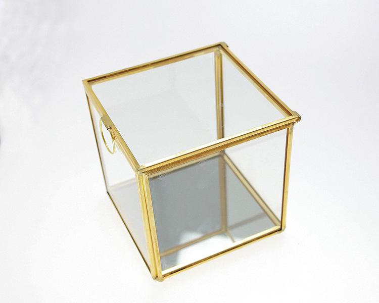 Geometric Flower House Flip-Top Jewelry Storage and Decorative Box with Preserved Flowers