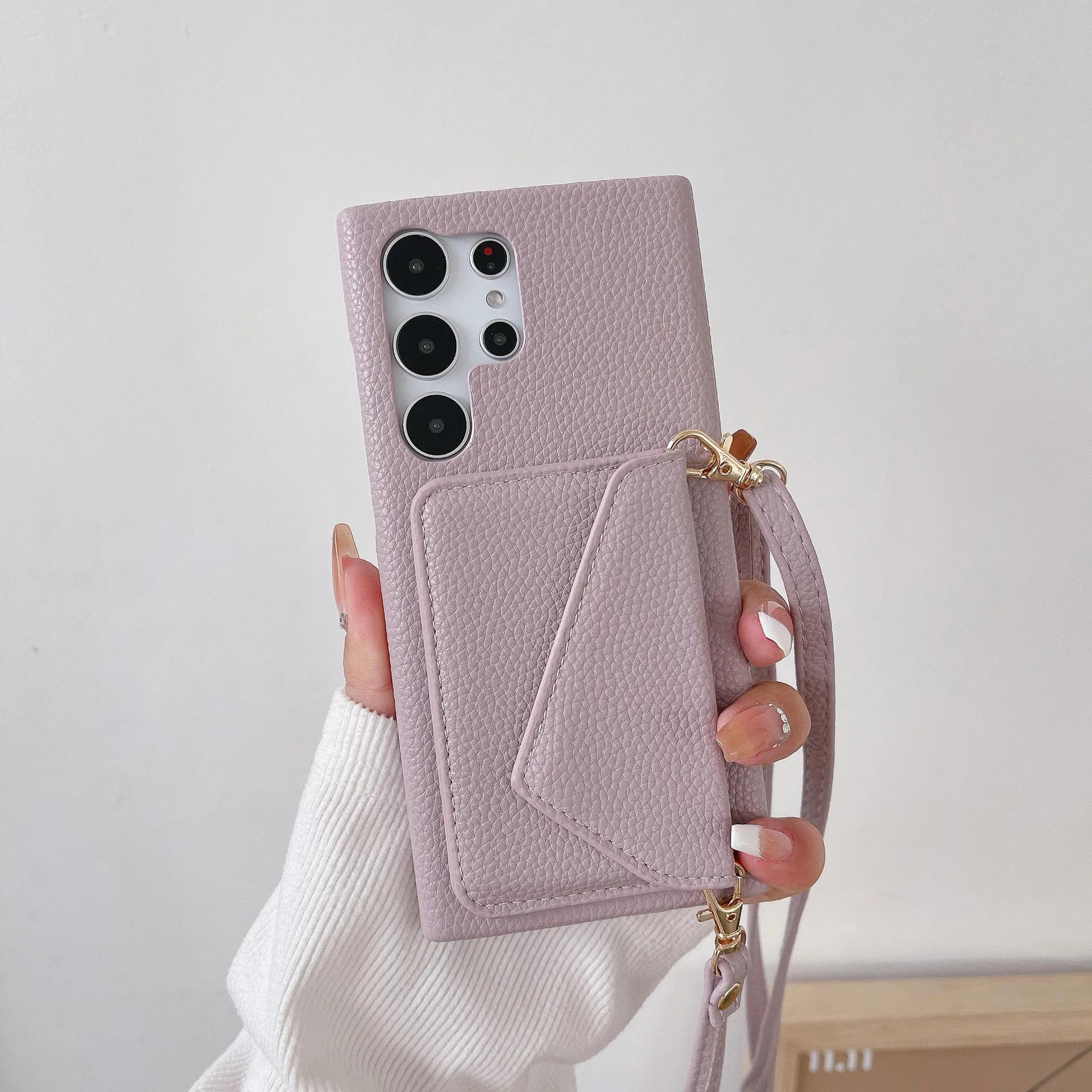 

Кожаный чехол-кроссбоди для телефона Samsung Galaxy S23 FE S25 S24 S22 Ultra A15 A25 A35 A55 A54 A34 Кошелек с держателем для карт Чехол Galaxy S22