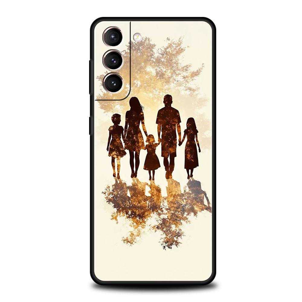 

A Family Of Three Phone Case for Samsung Galaxy S26 S25 S24 S23 S22 S20 S21 FE Ultra S25 Edge Plus 5G Soft TPU Cover Fundas Bags Samsung S22 5G
