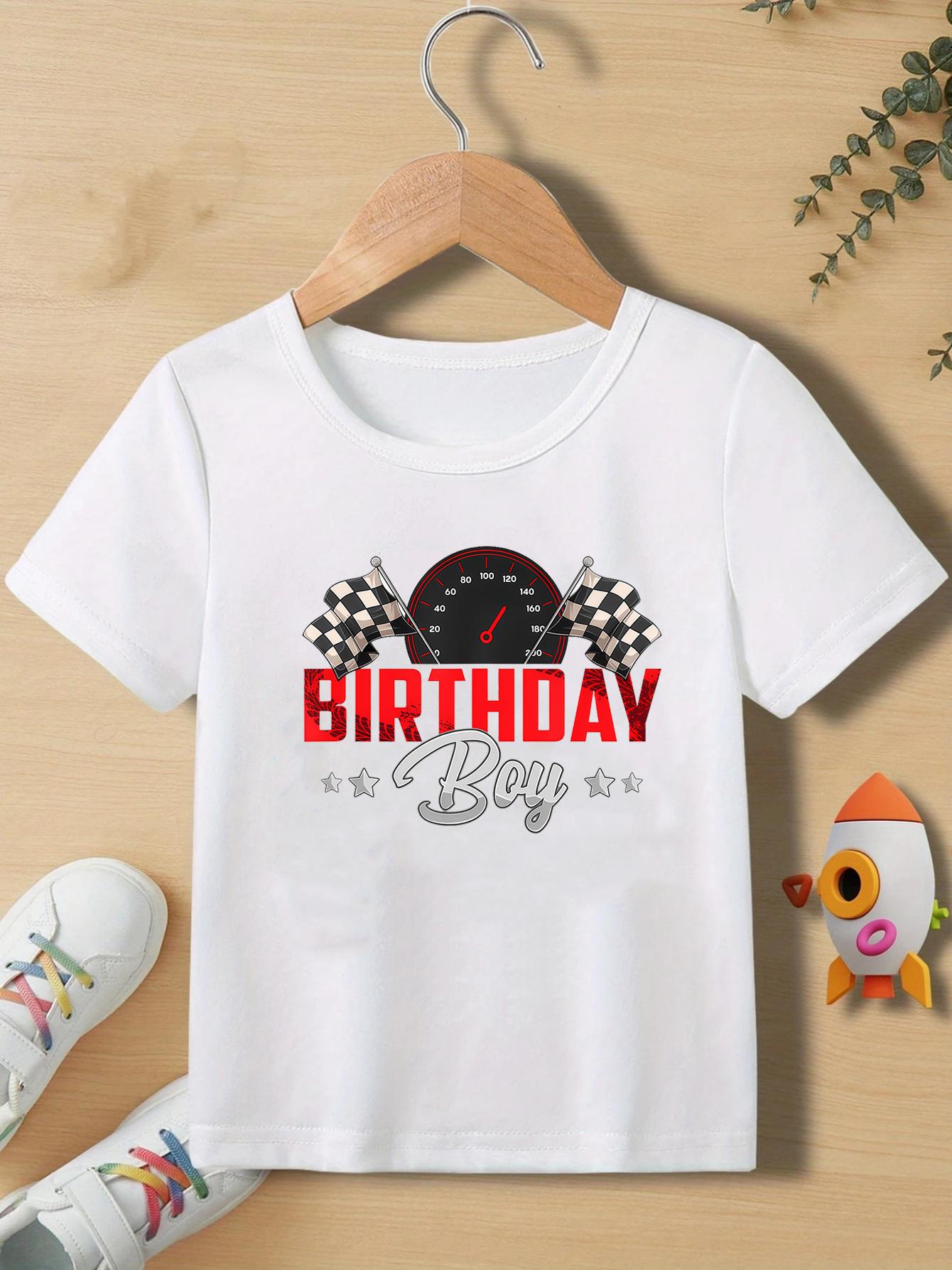 Race Car Birthday Boys TShirtRace Car Theme Birthday Party Kids Tshirt Funny Boys Clothes Fashion ChildrenS Birthday Gift Tee 100