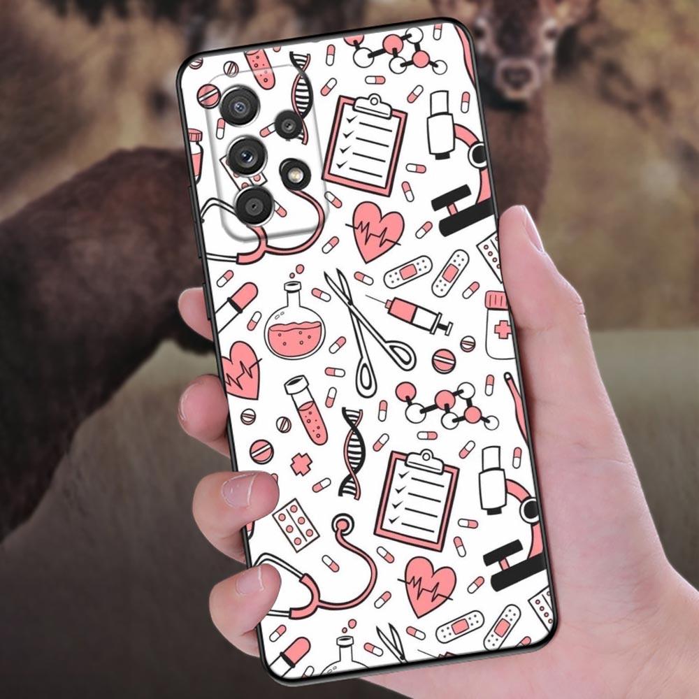 Nurse Medical Heart Stethoscope Phone Case For Samsung Galaxy A57 A56 A37 A55 A36 A26 A54 A52 A35 A34 A25 A17 A16 A15 A07 Cover
