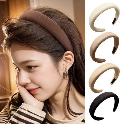 Women Headband Thick Sponge Filling Natural Face Shaping Headband Comfortable High Cranium Head Band Autumn Winter Hair