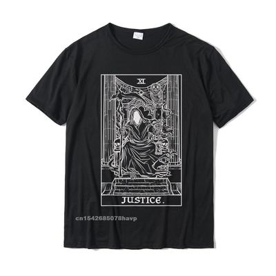 Justice Tarot Card Grim Reaper Halloween Goth Horror Occult TShirt Normal Cotton Unisexs Tops Shirt Casual Discount T Shirts
