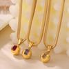 316L Stainless Steel Snake Bone Chain Necklace for Women Fashion Colorful Zircon Ball 18K Gold Plated Pendant Necklace Zircon