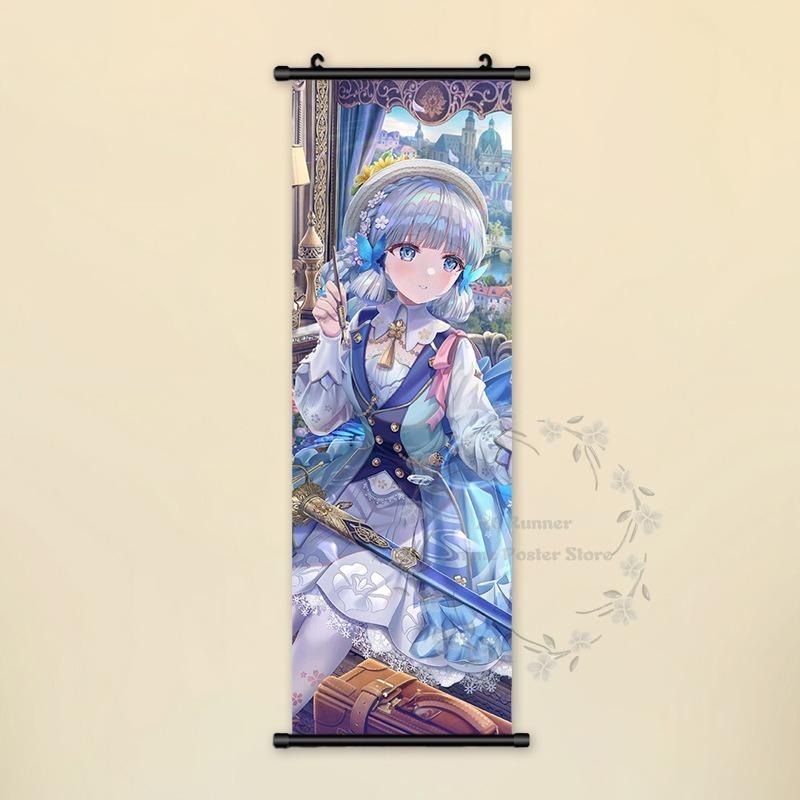 Impact Genshin Poster Anime Hot Games Wall Artwork Hutao Klee Vendi Canvas Painting Print Hanging Scroll Home Decoration Gift