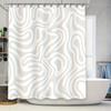 Elegant Minimalistisch Spiraalontwerp Waterdichte Douchegordijnstof Voor Badkamer Afscheiding Wit Beige Woondecoratie Oplossing
