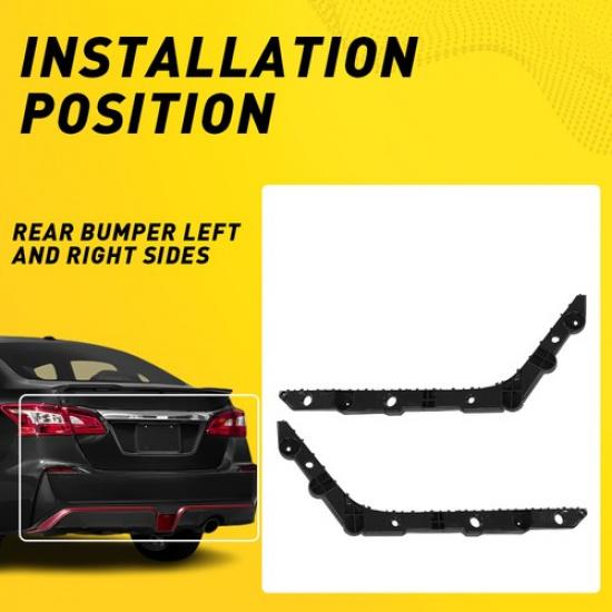 Bumper Bracket Retainer Support 2013- Kit For Rear Nissan Sentra Right Left