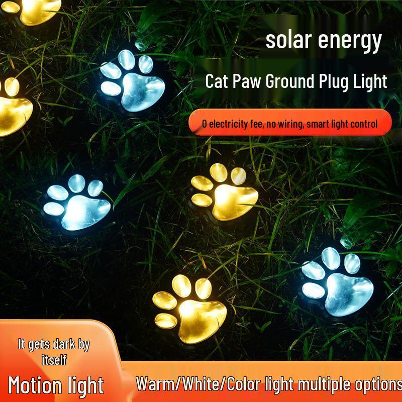 Solar Bear Paw Ground Light, Waterproof Outdoor Garden Lawn Night Light