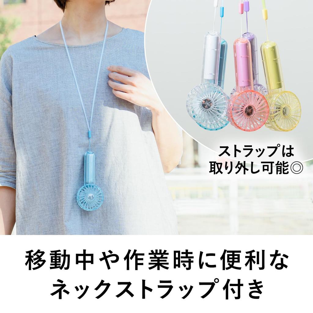 Life on Products Mini Clear Fan with LED Light White Handy Fan Hands Free Fan Small Fan Portable Fan Handheld Fan Gift Present Live LCAF002