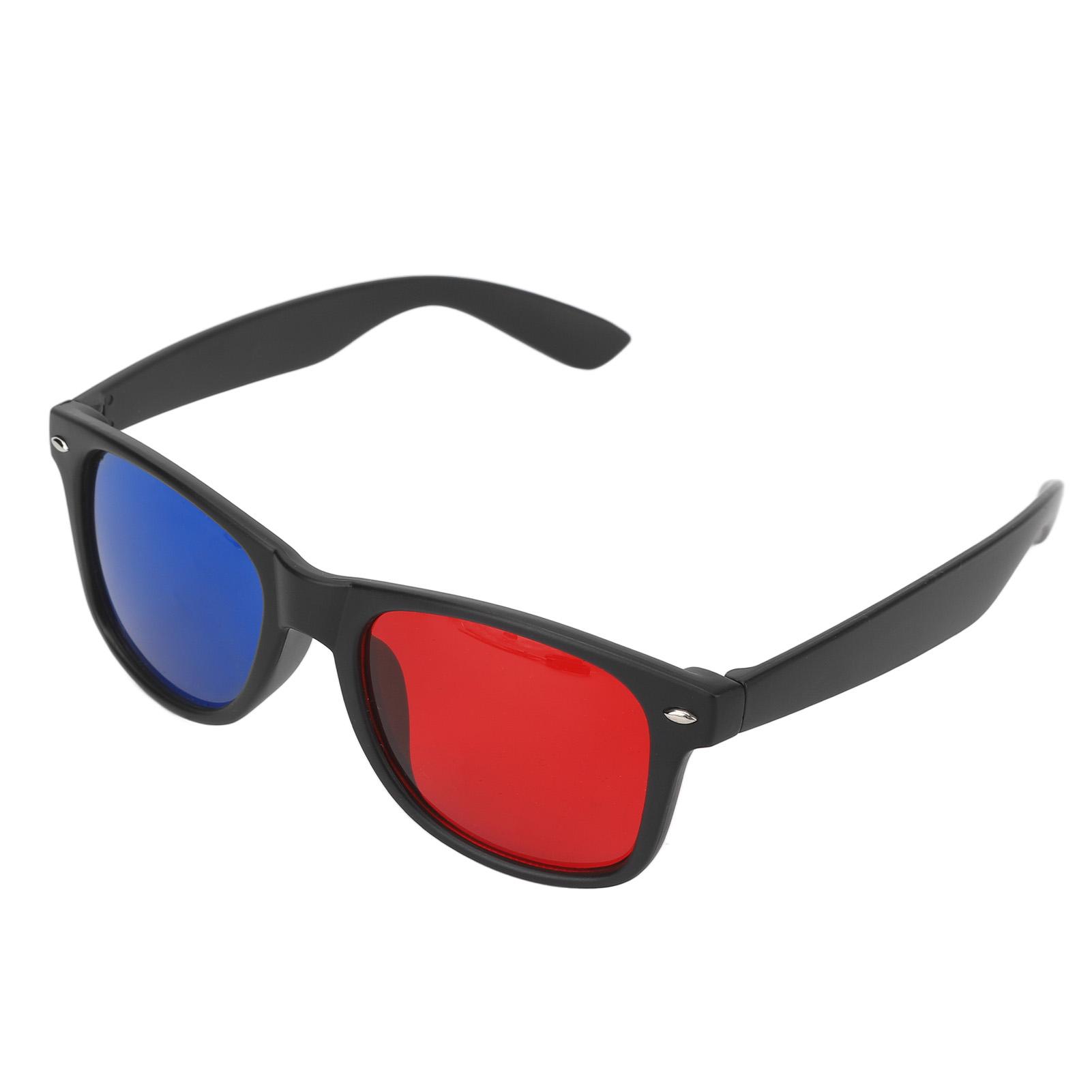 

3D Glasses Black Plastic Frame Resin Lens Lightweight Easy Wearing Red Blue Glasses for Movie Games
