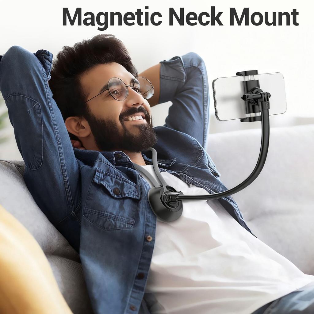 Magnetic Phone Neck Mount Fit for Go Pro Action Camera Multifunction POV Cellphone Neck Holder for Video Recording