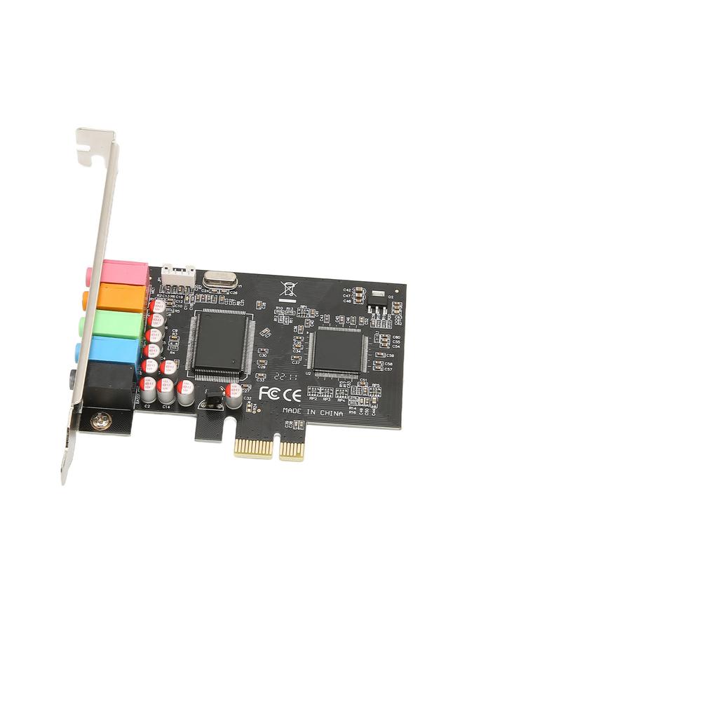 PCIE 5.1 Sound Card 6 Channel Surround Sound Playback Recording 24bit 48KHz Internal Sound Cards with PCI Express Port