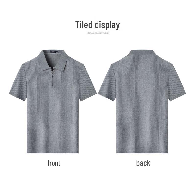 FIRS Men's Jacquard Zipper Polo Shirt