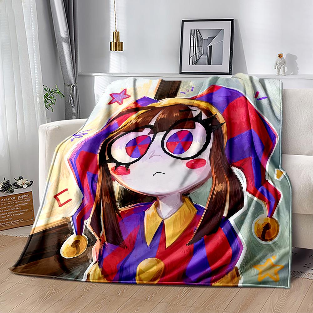 Digital Circus Style Blankets Are Suitable for Living Rooms,making Them an Ideal Choice for Outdoor Travel and Gifts.