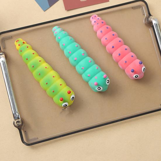 Caterpillar Stretchy Fidget Toy Sensory Caterpillar Squeeze Toy 3D Worm Slow Rising Toy for Kids Adults Stress Relief
