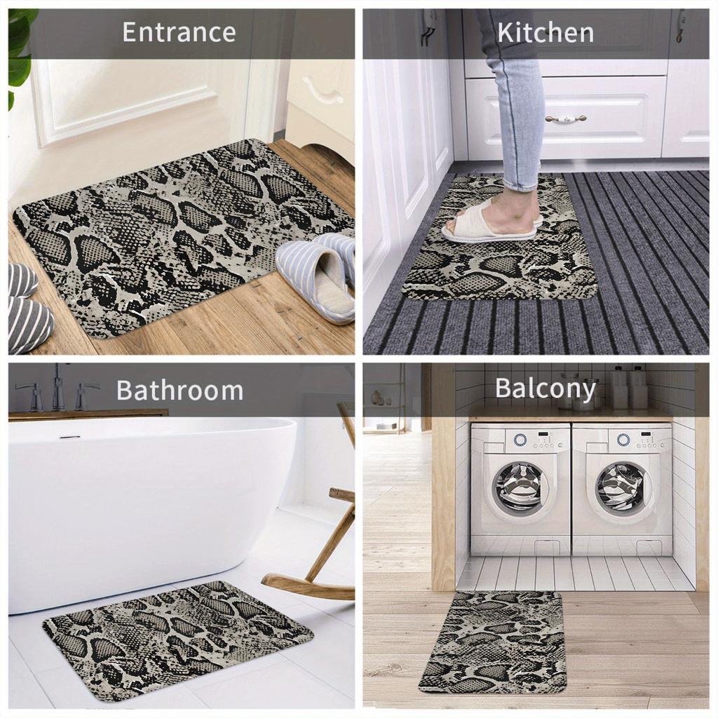 1PC Snake Skin Pattern Kitchen Rugs Non-Slip Home Door Mats Pop design Bathroom Rug Bath Mat Carpet for Home Sink Laundry Decor