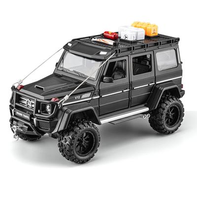 Diecast 1/24 Mercedes-Benz G550 4X4 Modified Version Off-road Car Sound and Light Pull Back Children's Toys Collection Gift Box