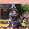 Enchanting Halloween Witch Resin Figurine With Colorful Mushrooms For Home Decor