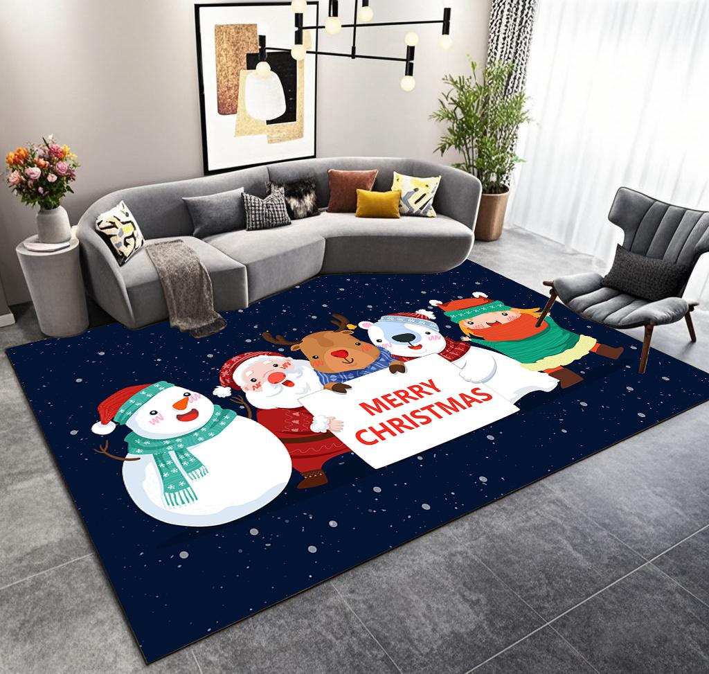 Christmas Large Area Non-slip Luxury Live Room Rug Warm Soft Room Decor Bedroom Carpet Washable Coffee Tables Mat Customizable