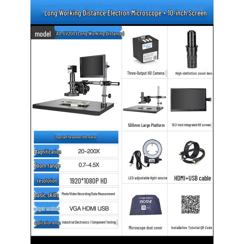 AOSVI Professional Digital Microscope with HD Screen