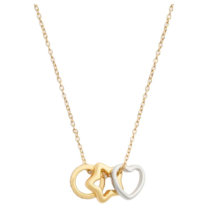 Coach Graphic Design Gold Plated Necklace Unisex necklace CY095-A31 F,Gold
