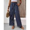 Pantaloni Casual Larghi a Righe da Donna, Estivi Nuovi a Vita Alta Gamba Dritta Larghi Lunghi