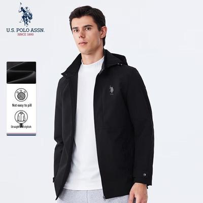 Chaqueta cortavientos casual con capucha para hombre