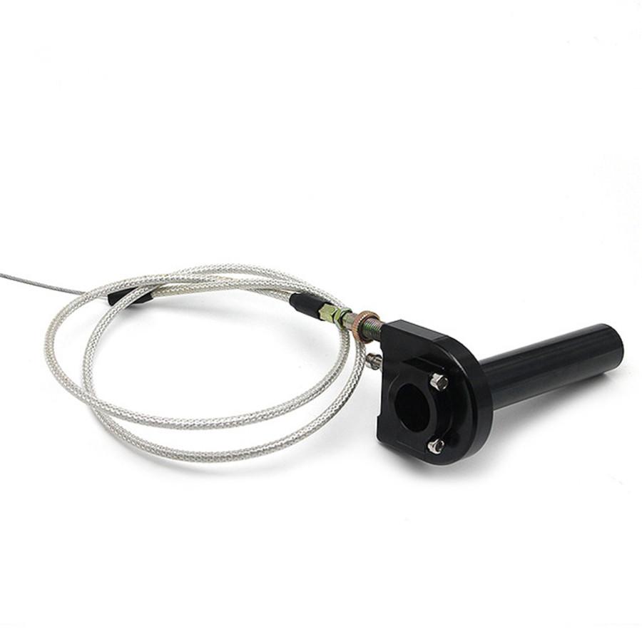Motorcycle 22MM Handlebar Black Aluminum Throttle Turn Grip Quick Twister +Cable