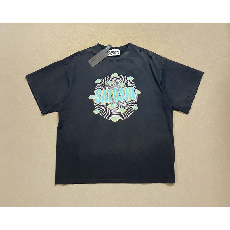 Herren Lockere Baumwolle Grafik T-Shirt Streetwear Hip Hop Vintage Gewaschenes Kurzarm-T-Shirt