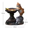 Cute Cat Ornaments Solar Lights Waterproof Cartoon Two Cat Sculpture Resin Figurine LED Lamp Home Outdoor Garden Yard Decoration