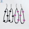 Korean Black Heart Phone Charm Straps Acrylic Beaded Cell Phone Chains Handy Wristlet String Lanyard Y2K Jewelry Accessories