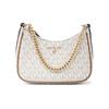 Jet Set Charm Letter Logo Chain Presbyopia Printed All Over Canvas Leather Armpit Bag Handy Shoulder Bag Women's Vanilla White