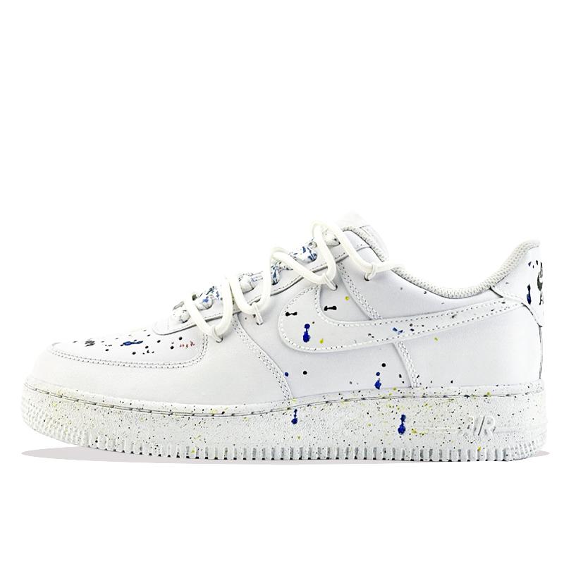 Nike Air Force 1 Ink Splatter White Rhythm Slip Resistant Abrasion Resistant Slip Resistant Abrasion Resistant Low top CW2288-111(Team877-)