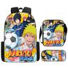 3Pcs Set NARUTO Anime Kids Backpack Mochila with Crossbody Bag & Pencil Case, Lightweight & Durable, for Ages 6-10 Boys & Girls