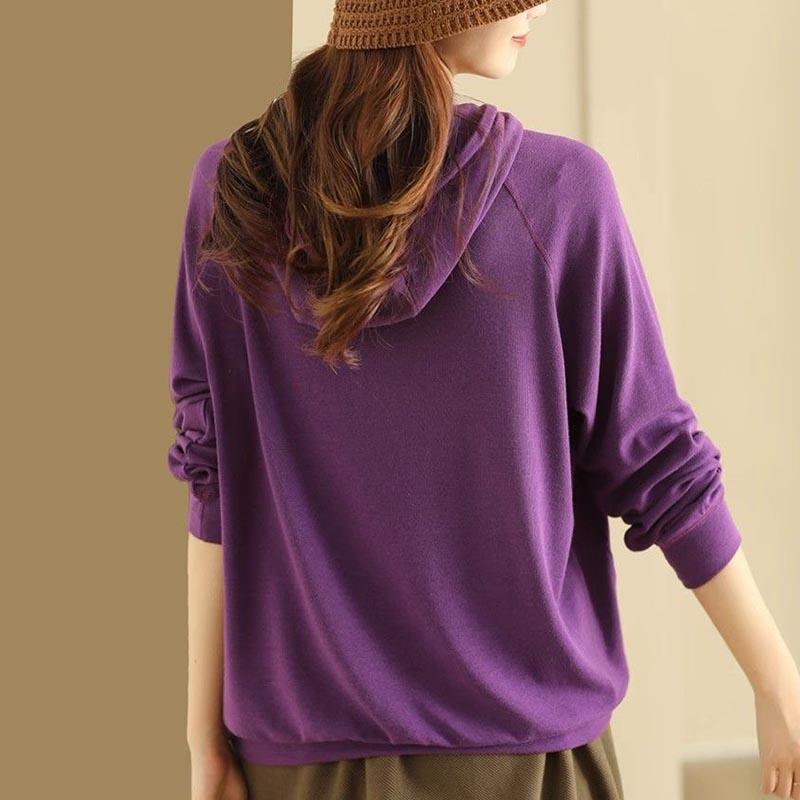 Sweatshirt for Women Cotton Oversize Hooded Thickened Loose Casual Pullover Long Sleeve Top Sweatshirt