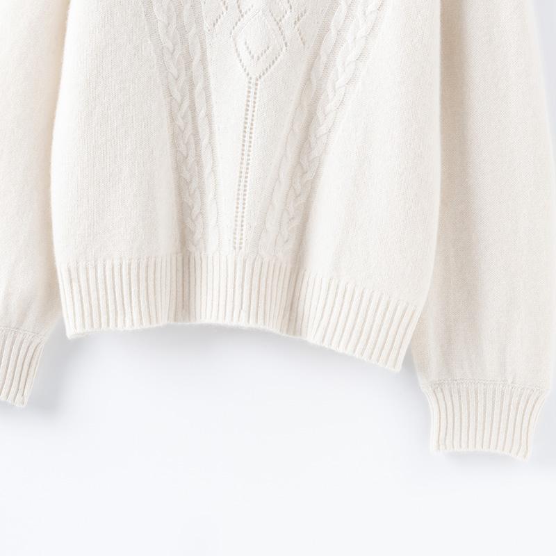 Women's Cashmere Sweater Qinghe Cashmere 30% Cashmere 70% Wool Autumn and Winter Cashmere Pullover Soft and Warm