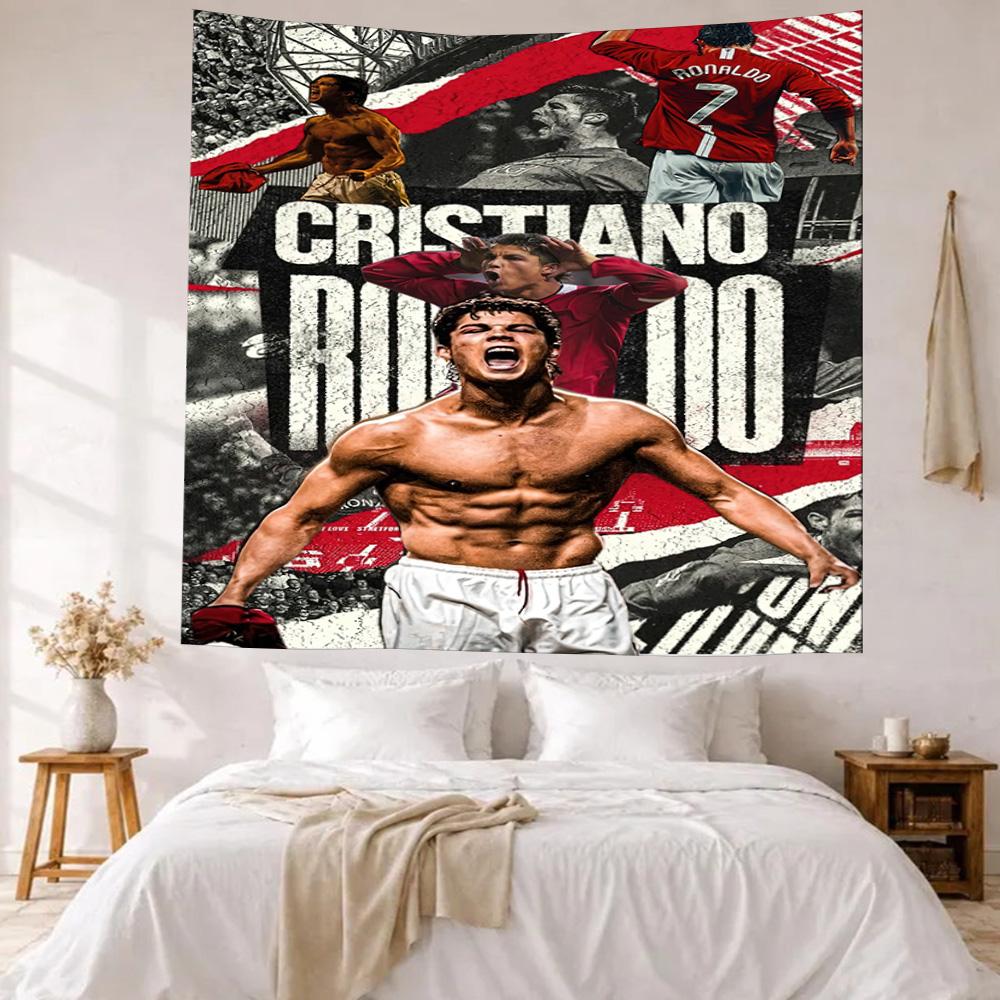 Cristiano Ronaldo Wall Decor Tapestry Art For Pet Memorial Birthdaywedding Party Backdrop Family Gift