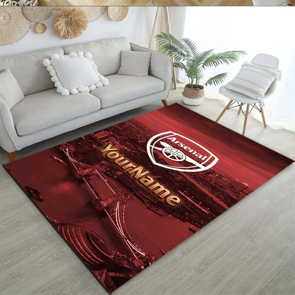 Arsenal Customize Text Floor Mat Suitable for Kitchen Foyer Dining Room Decorate room Anti-slip Rug Decorate Offices Perfect Gift for Friends & Family
