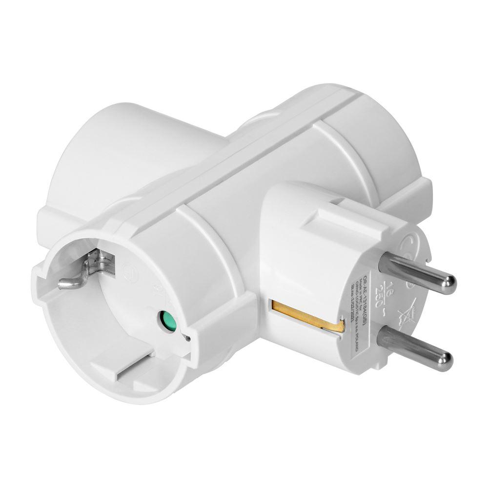 Rozgałęźnik 3X2P+Z Biały Or-Ae-13184(Gs) Schuko