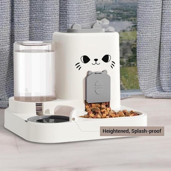 Кормушка для кошек и собак Диспенсер для воды 1,8 л Кормушка для еды 0,8 л Диспенсер для воды с герметичной крышкой Не содержит БФА Миска-кормушка для мелких питомцев для кошек и маленьких собак