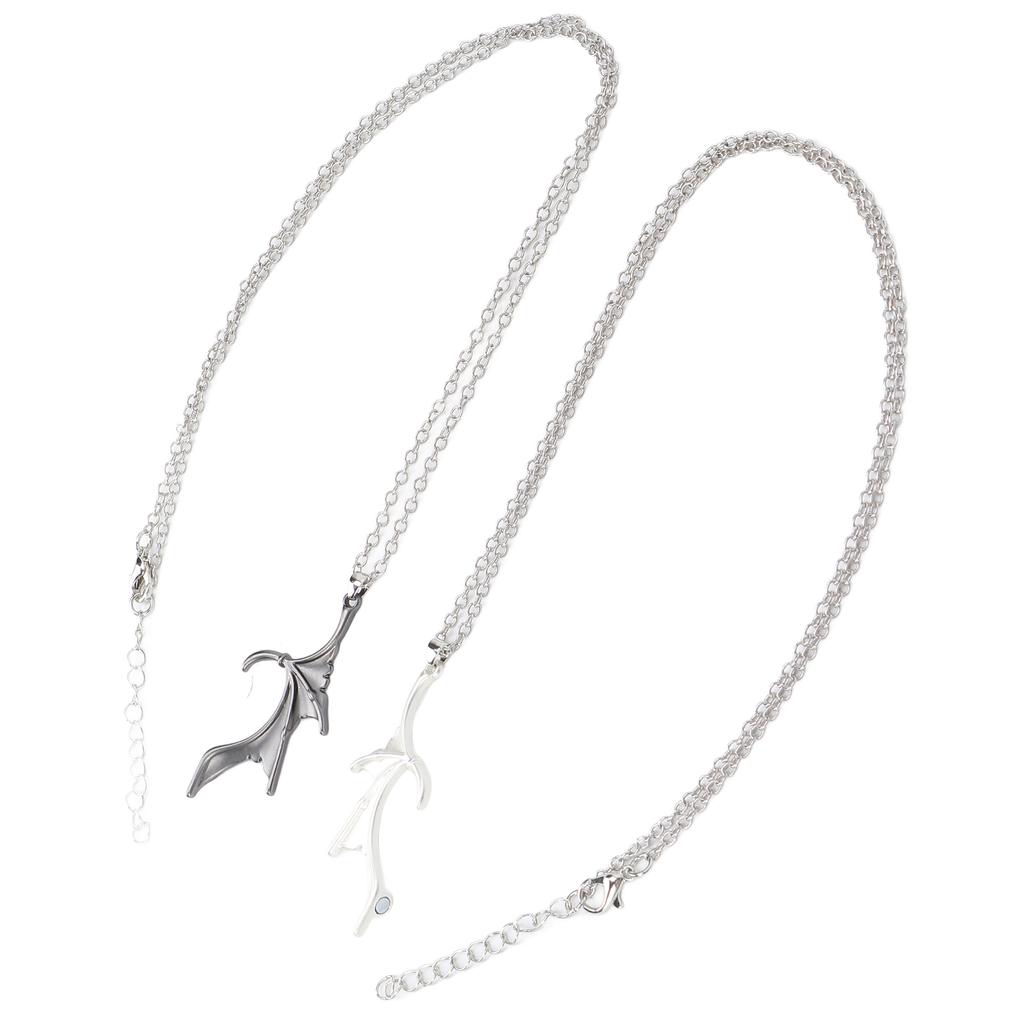 2 ks Párovací náhrdelníky pro zamilované, slitina, nastavitelný, tvar srdce, netopýří křídlo, magnetický náhrdelník pro nejlepší přátele