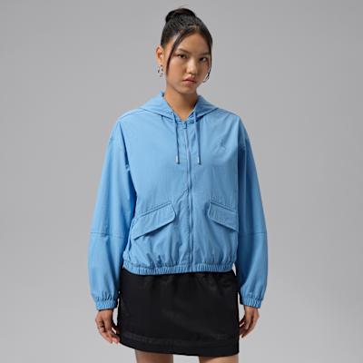 Jordan Jackets Women s Blue Hooded Non Detachable Moderate Other S