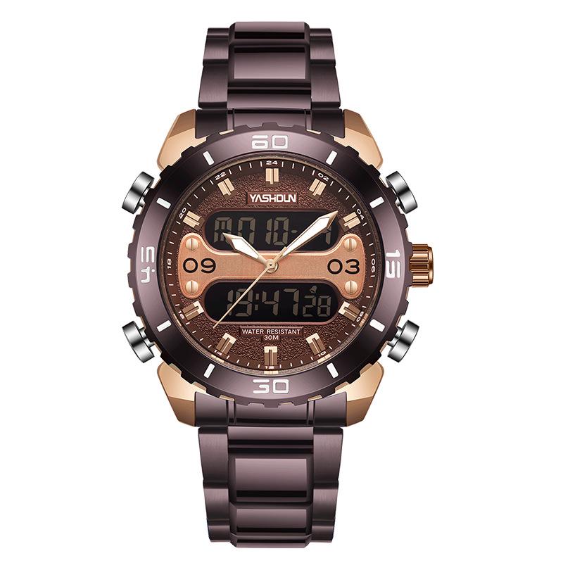 Men s Stainless Steel Waterproof Luminous Sports Watch - Multi-functional, Electronic, and Durable