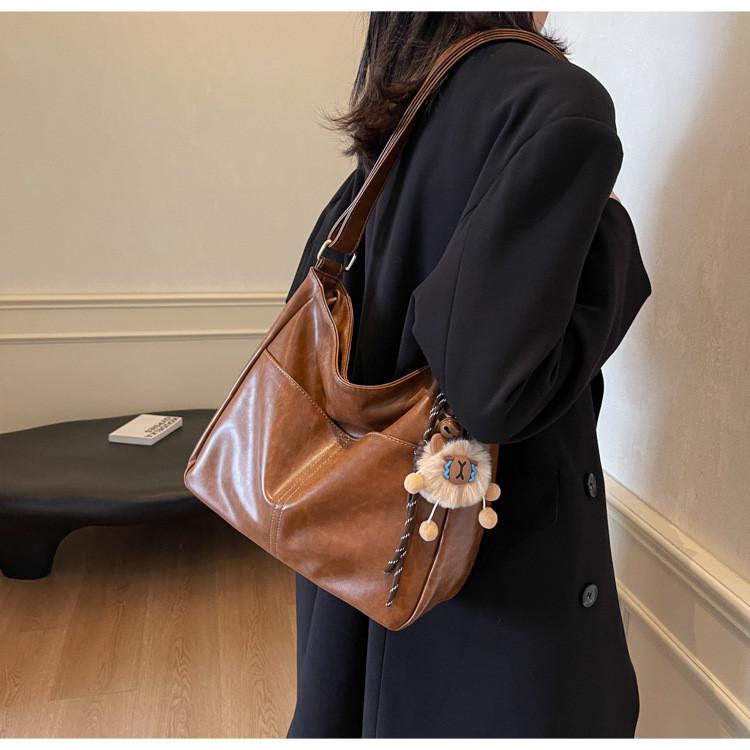 IELGY Retro Large-Capacity Bag Autumn Winter Commuter Shoulder Cross-Body Fashion Tote Bag