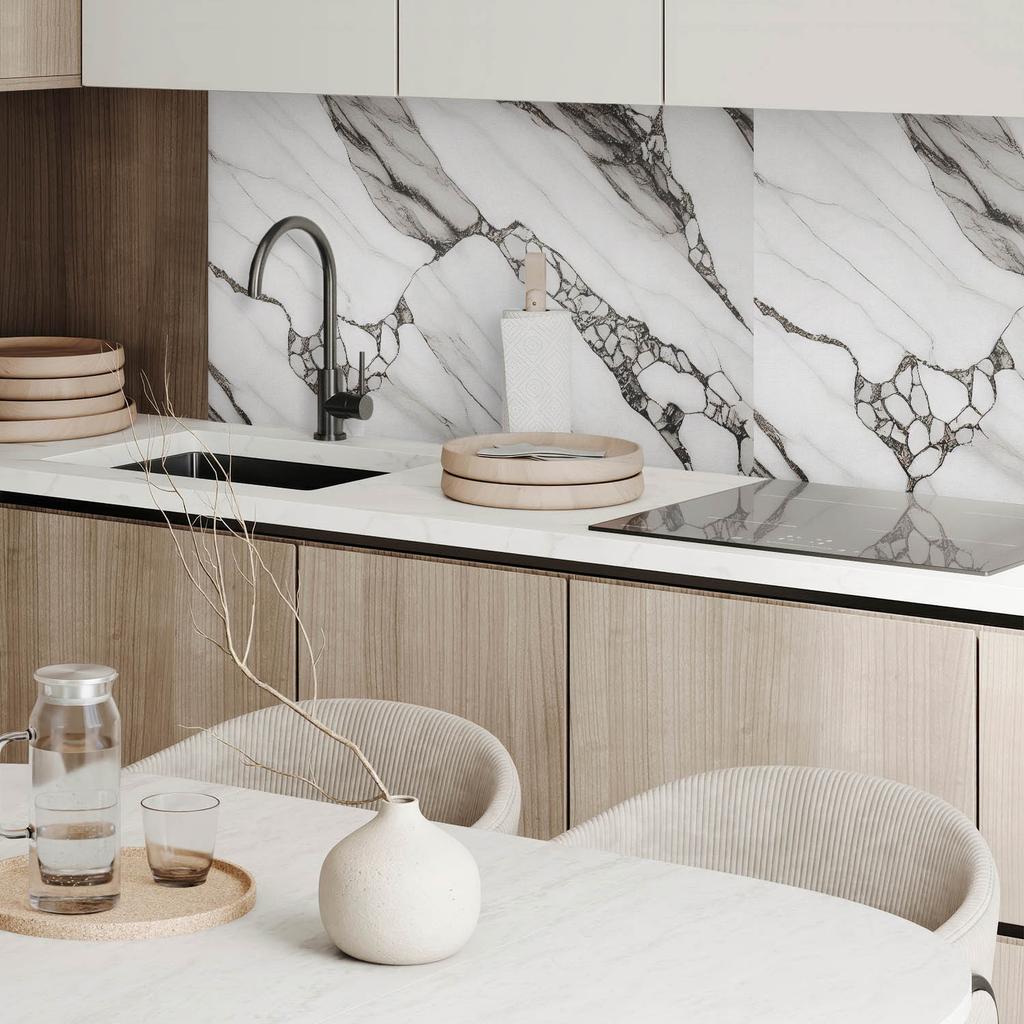 Self-Adhesive Vinyl Panel With Print 100x50 cm Marble Pattern with Veins